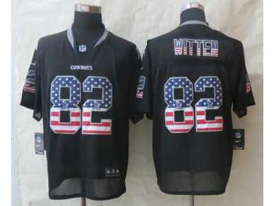 Nike Dallas cowboys #82 Witten Black Jerseys(USA Flag Fashion Elite)