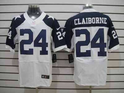 Nike NFL Dallas Cowboys #24 Morris Claiborne Thankgivings white jerseys[Elite]