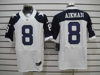 Nike NFL Dallas Cowboys #8 Troy Aikman White Jerseys Thankgivings(Elite)
