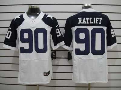 Nike NFL Dallas Cowboys #90 Ratliff White Jerseys Thankgivings(Elite)