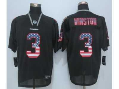 Nike Tampa Bay Buccaneers #3 Winston Black Jerseys(USA Flag Fashion Elite)