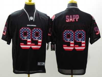 Nike Tampa Bay Buccaneers #99 Warren Sapp Black Jerseys(USA Flag Fashion Elite)