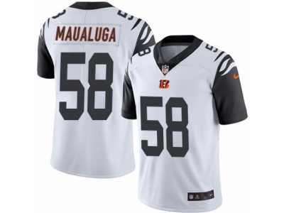 Men's Nike Cincinnati Bengals #58 Rey Maualuga Elite White Rush NFL Jersey