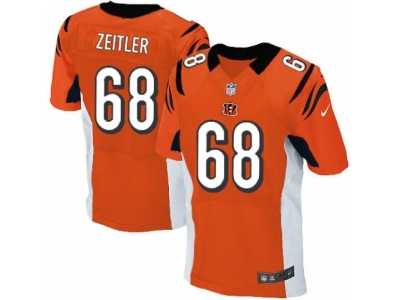 Men's Nike Cincinnati Bengals #68 Kevin Zeitler Elite Orange Alternate NFL Jersey