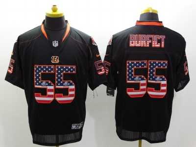 Nike Cincinnati Bengals #55 Vontaze Burfict Black Jerseys(USA Flag Fashion Elite)