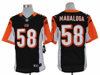 Nike NFL Cincinnati Bengals #58 Rey Maualuga Black Jerseys(Elite)