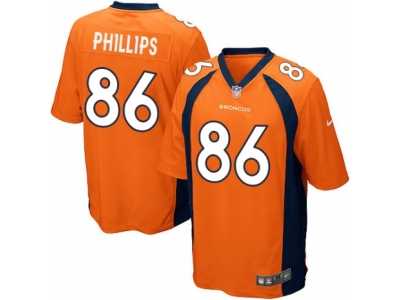 Men's Nike Denver Broncos #86 John Phillips Game Orange Team Color NFL Jersey