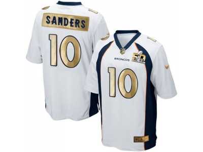 Nike Denver Broncos #10 Emmanuel Sanders White Men's Stitched NFL Game Super Bowl 50 Collection Jersey