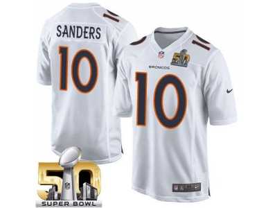 Nike Denver Broncos #10 Emmanuel Sanders White Super Bowl 50 Men's Stitched NFL Game Event Jersey