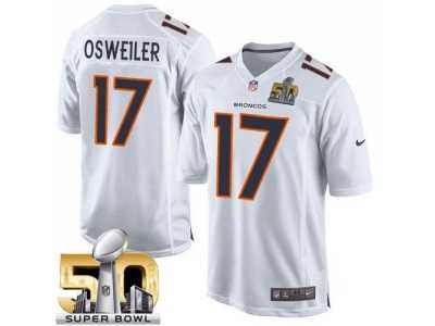 Nike Denver Broncos #17 Brock Osweiler White Super Bowl 50 Men's Stitched NFL Game Event Jersey