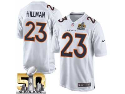 Nike Denver Broncos #23 Ronnie Hillman White Super Bowl 50 Men's Stitched NFL Game Event Jersey