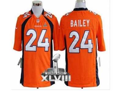 Nike Denver Broncos #24 Champ Bailey Orange Team Color Super Bowl XLVIII NFL Game Jersey