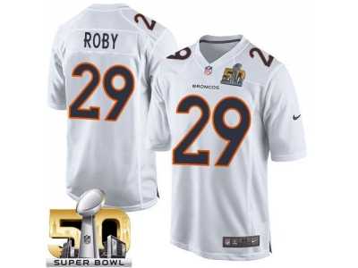 Nike Denver Broncos #29 Bradley Roby White Super Bowl 50 Men's Stitched NFL Game Event Jersey