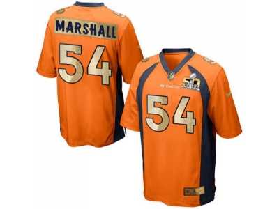 Nike Denver Broncos #54 Brandon Marshall Orange Team Color Men's Stitched NFL Game Super Bowl 50 Collection Jersey