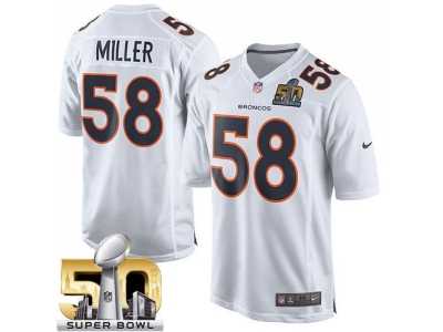 Nike Denver Broncos #58 Von Miller White Super Bowl 50 Men's Stitched NFL Game Event Jersey