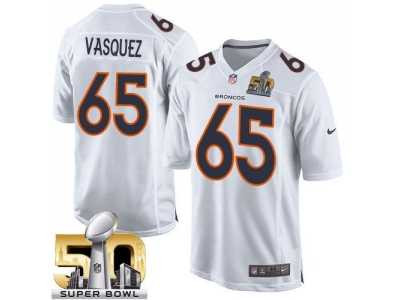 Nike Denver Broncos #65 Louis Vasquez White Super Bowl 50 Men's Stitched NFL Game Event Jersey