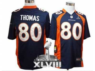 Nike Denver Broncos #80 Julius Thomas Navy Blue Alternate Super Bowl XLVIII NFL Game Jersey