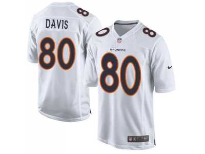 Nike Denver Broncos #80 Vernon Davis White Men's Stitched NFL Game Event Jersey