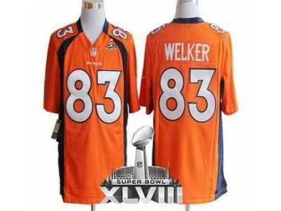 Nike Denver Broncos #83 Wes Welker Orange Team Color Super Bowl XLVIII NFL Game Jersey