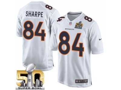 Nike Denver Broncos #84 Shannon Sharpe White Super Bowl 50 Men's Stitched NFL Game Event Jersey