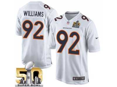 Nike Denver Broncos #92 Sylvester Williams White Super Bowl 50 Men's Stitched NFL Game Event Jersey