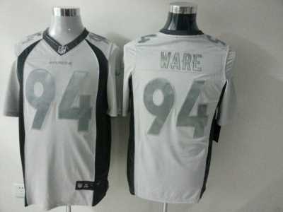 Nike Denver Broncos #94 DeMarcus Ware White Platinum Jerseys(Game)