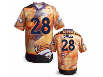 Denver Broncos #28 BALL Men Stitched NFL Elite Fanatical Version Jersey 8
