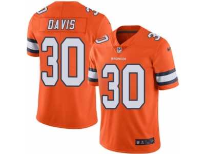 Men's Nike Denver Broncos #30 Terrell Davis Elite Orange Rush NFL Jersey