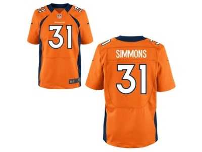 Men's Nike Denver Broncos #31 Justin Simmons Elite Orange Team Color NFL Jersey
