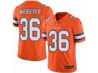 Men's Nike Denver Broncos #36 Kayvon Webster Elite Orange Rush NFL Jersey