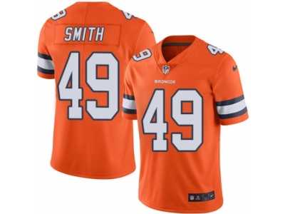 Men's Nike Denver Broncos #49 Dennis Smith Elite Orange Rush NFL Jersey
