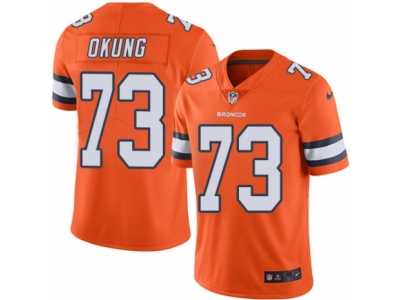 Men's Nike Denver Broncos #73 Russell Okung Elite Orange Rush NFL Jersey
