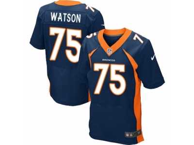 Men's Nike Denver Broncos #75 Menelik Watson Elite Navy Blue Alternate NFL Jersey