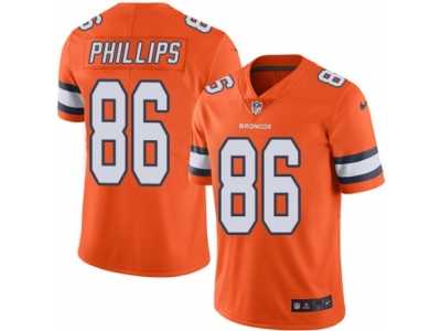 Men's Nike Denver Broncos #86 John Phillips Elite Orange Rush NFL Jersey