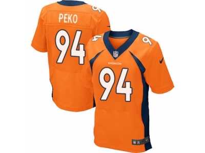 Men's Nike Denver Broncos #94 Domata Peko Elite Orange Team Color NFL Jersey