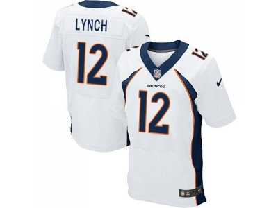 Nike Denver Broncos #12 Paxton Lynch White Men's Stitched NFL New Elite Jersey
