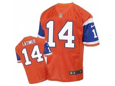 Nike Denver Broncos #14 Cody Latimer Orange Throwback Men's Stitched NFL Elite Jersey