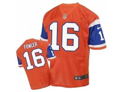 Nike Denver Broncos #16 Bennie Fowler Orange Throwback Men's Stitched NFL Elite Jersey