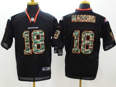 Nike Denver Broncos #18 Peyton Manning Black jerseys(Elite Camo Fashion)