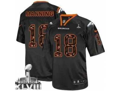 Nike Denver Broncos #18 Peyton Manning New Lights Out Black Super Bowl XLVIII NFL Elite Jersey