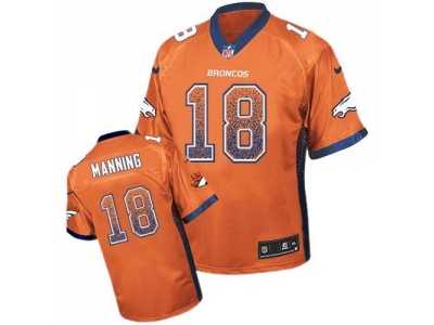 Nike Denver Broncos #18 Peyton Manning Orange Jersey(Elite Drift Fashion)