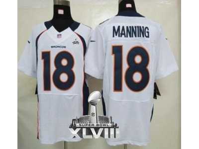 Nike Denver Broncos #18 Peyton Manning White Super Bowl XLVIII NFL Elite Jersey
