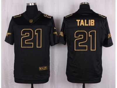 Nike Denver Broncos #21 Aqib Talib Black Pro Line Gold Collection Jersey(Elite)