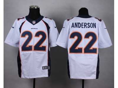 Nike Denver Broncos #22 ANDERSON white jerseys(Elite)