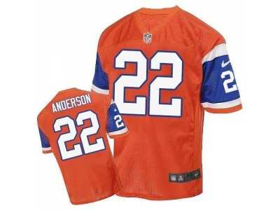 Nike Denver Broncos #22 C.J. Anderson Orange Throwback Men's Stitched NFL Elite Jersey