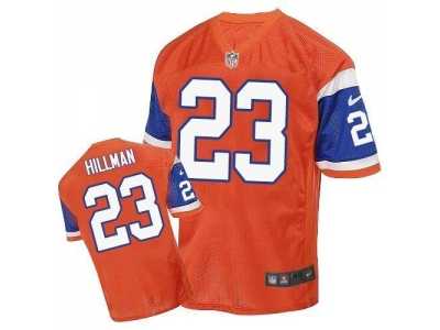 Nike Denver Broncos #23 Ronnie Hillman Orange Throwback Men's Stitched NFL Elite Jersey