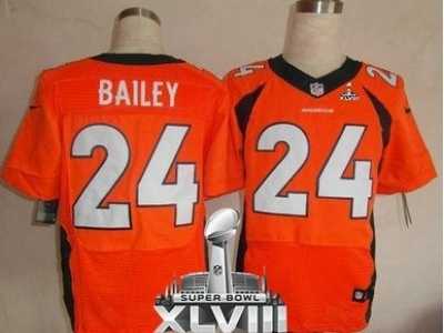 Nike Denver Broncos #24 Champ Bailey Orange Team Color Super Bowl XLVIII NFL Jersey(2014 New Elite)