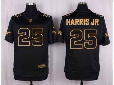 Nike Denver Broncos #25 Chris Harris Jr Black Pro Line Gold Collection Jersey(Elite)