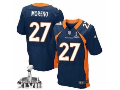 Nike Denver Broncos #27 Knowshon Moreno Blue[2014 Super Bowl XLVIII Elite]