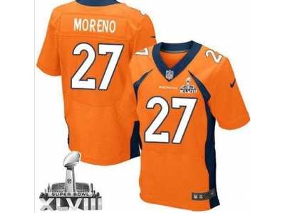 Nike Denver Broncos #27 Knowshon Moreno Orange Team Color Super Bowl XLVIII NFL Jersey(2014 New Elite)